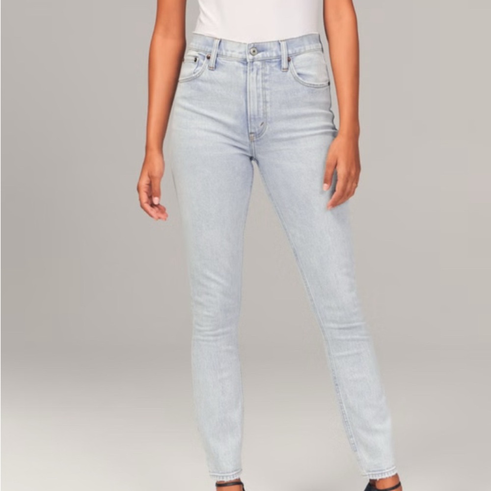 Abercrombie & Fitch Blue Skinny Jeans High-Waisted Stretch